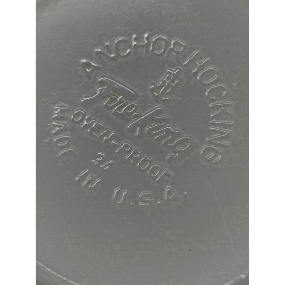 Vintage Anchor Hocking Vitrock Flower Embossed Milk Glass Tea Cup & Saucer  1935 - Picture 5 of 9